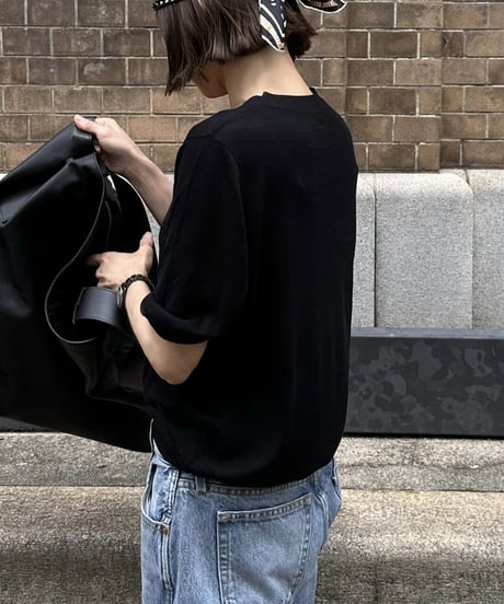 open neck half sleeve knit
