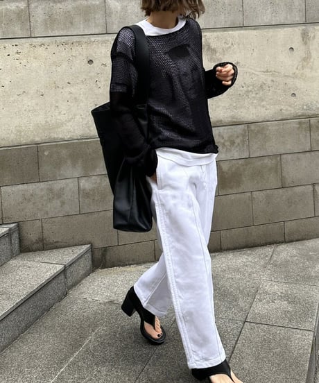 linen mesh knit(black,beige)