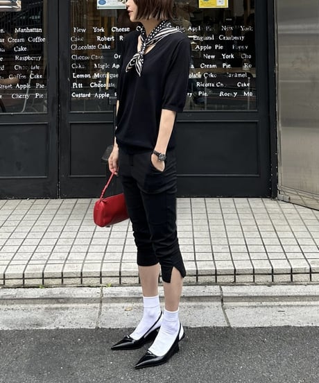 open neck half sleeve knit