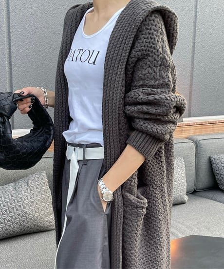 long knit  cardigan gray