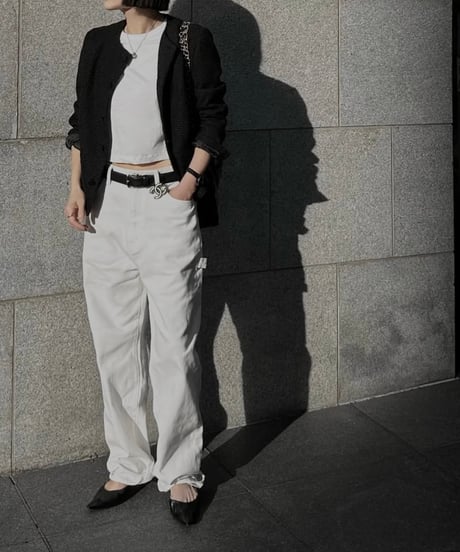 ok.soon×piccadilly cotton white painter pants