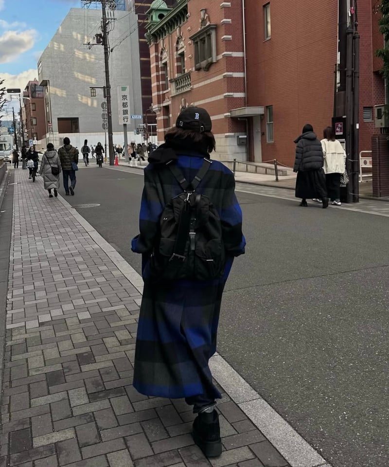 buffalo check wool coat | ok.soon