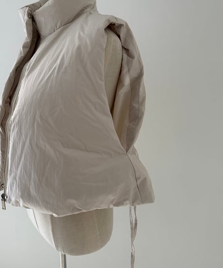 W name down vest （×FASHIRU）ecru