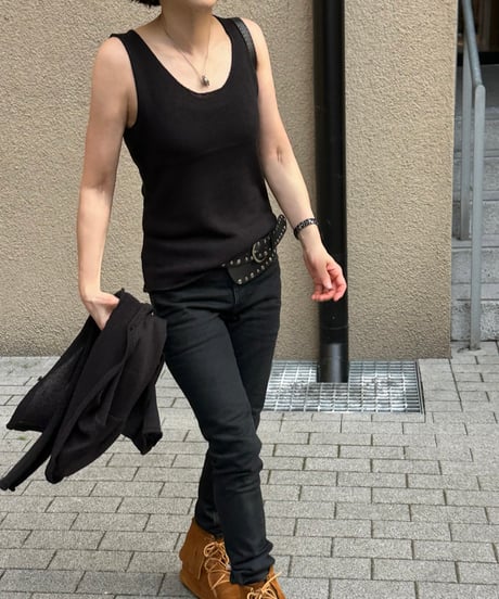 relax series linen blend cardigan & sleeveless knit