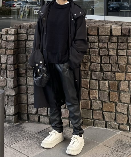 cotton hood coat (black)