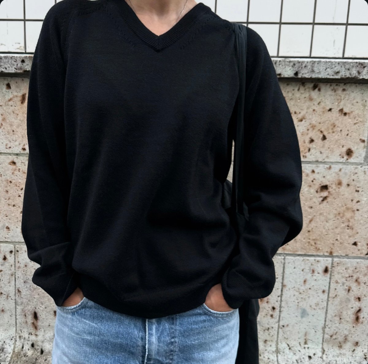 SUNSEA 22AW Shrinkage V-Neckウール使いニット SUNSEA 22AW Shrinkage V-Neckウール使いニット V neck wool