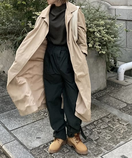 ［full liner］light soutien collar coat (black/beige)