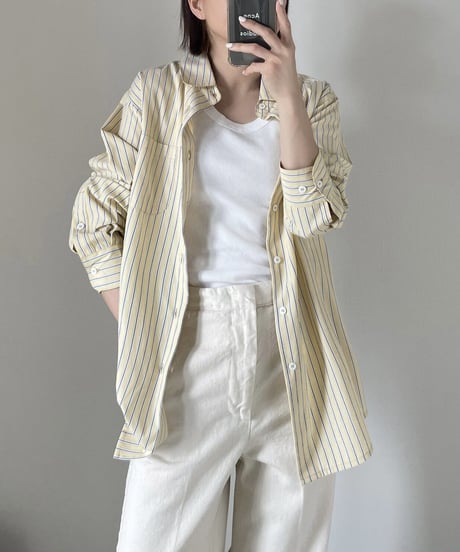 マルチストライプシャツyellow,blue