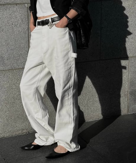 ok.soon×piccadilly cotton white painter pants