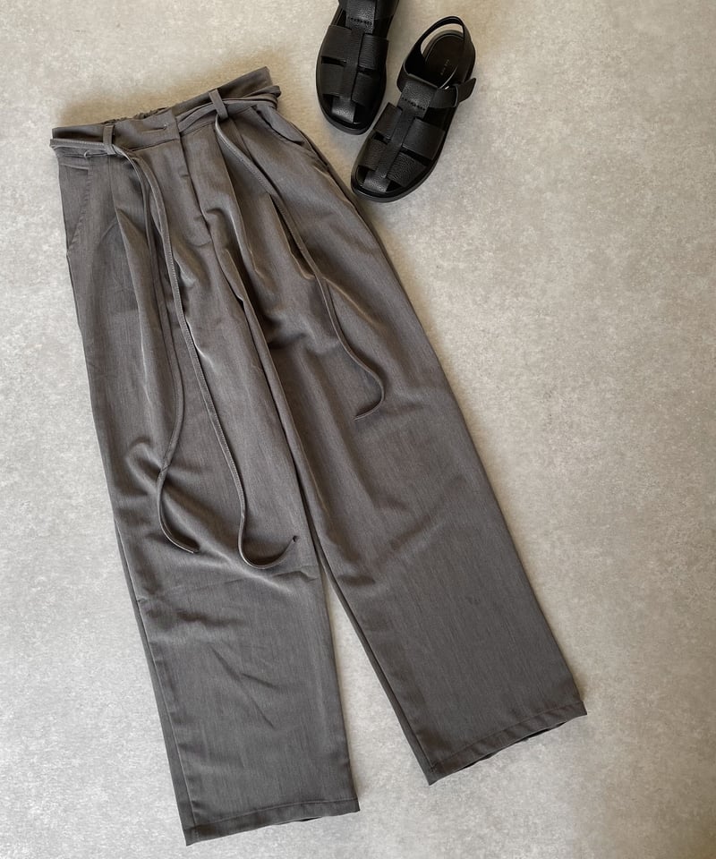 ok.soon オクスン ワイドスラックス　グレー 2ボタンワイドスラックスgray | ok.soon