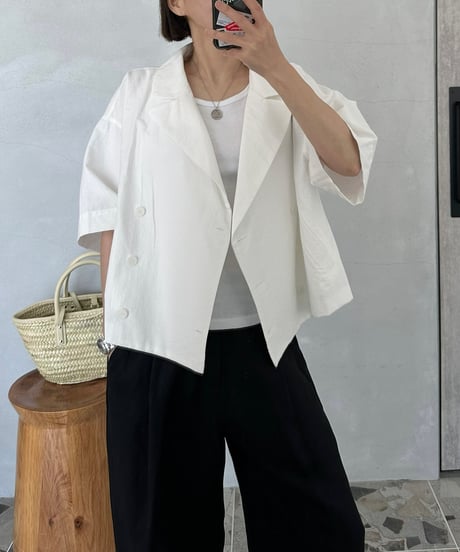 cotton linen half sleeve jacket