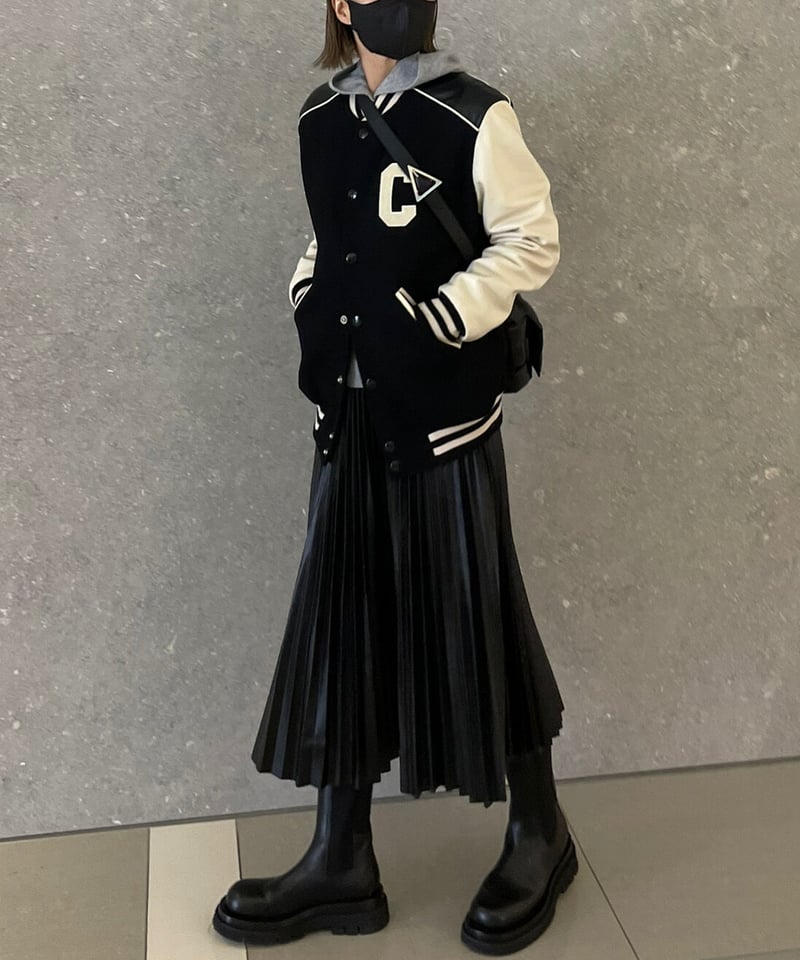 ok.sonnオクスンフェイクレザースカート ok.sonnオクスンフェイクレザースカート fake leather pleats