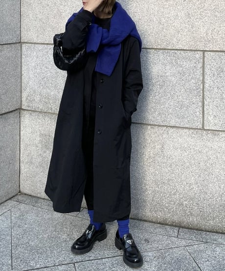 ［full liner］light soutien collar coat (black/beige)