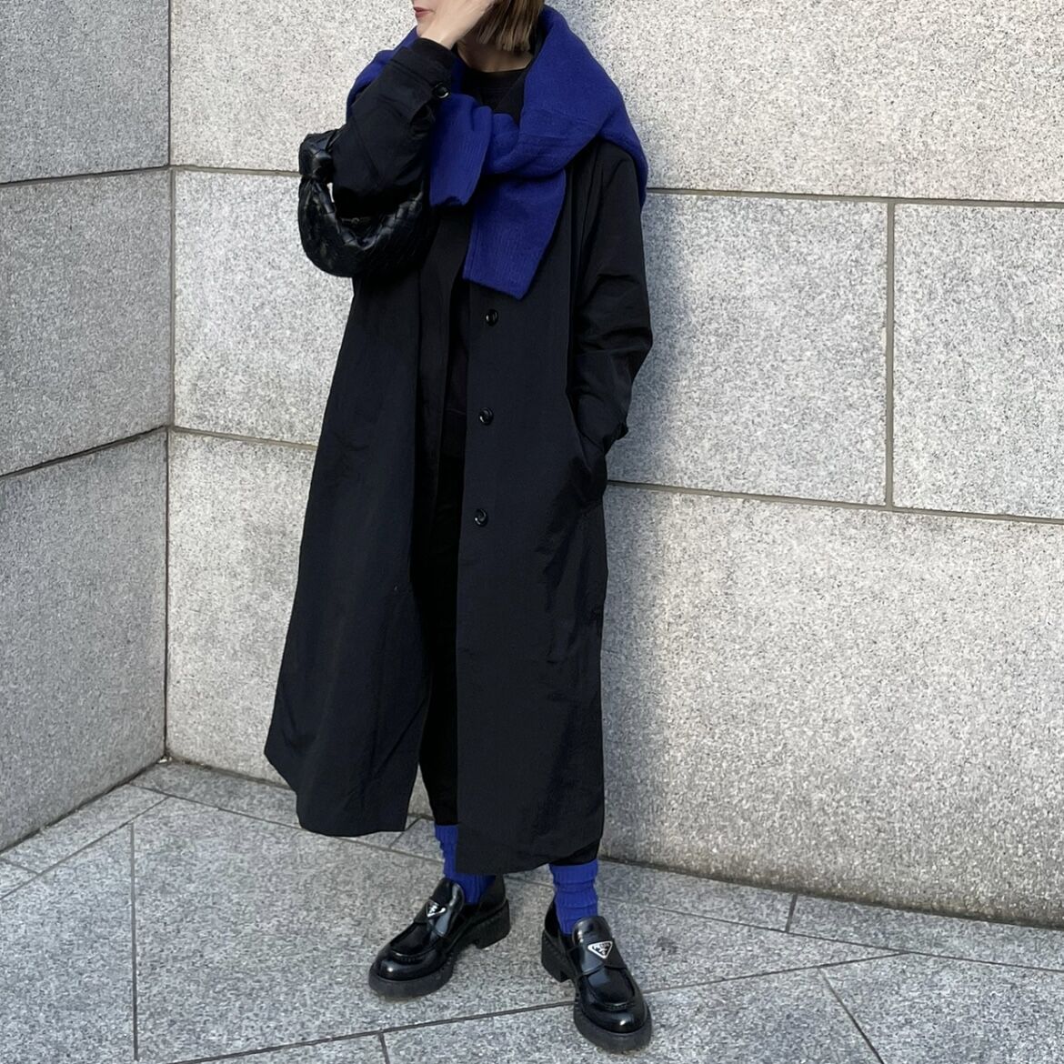 full liner］light soutien collar coat (black/be