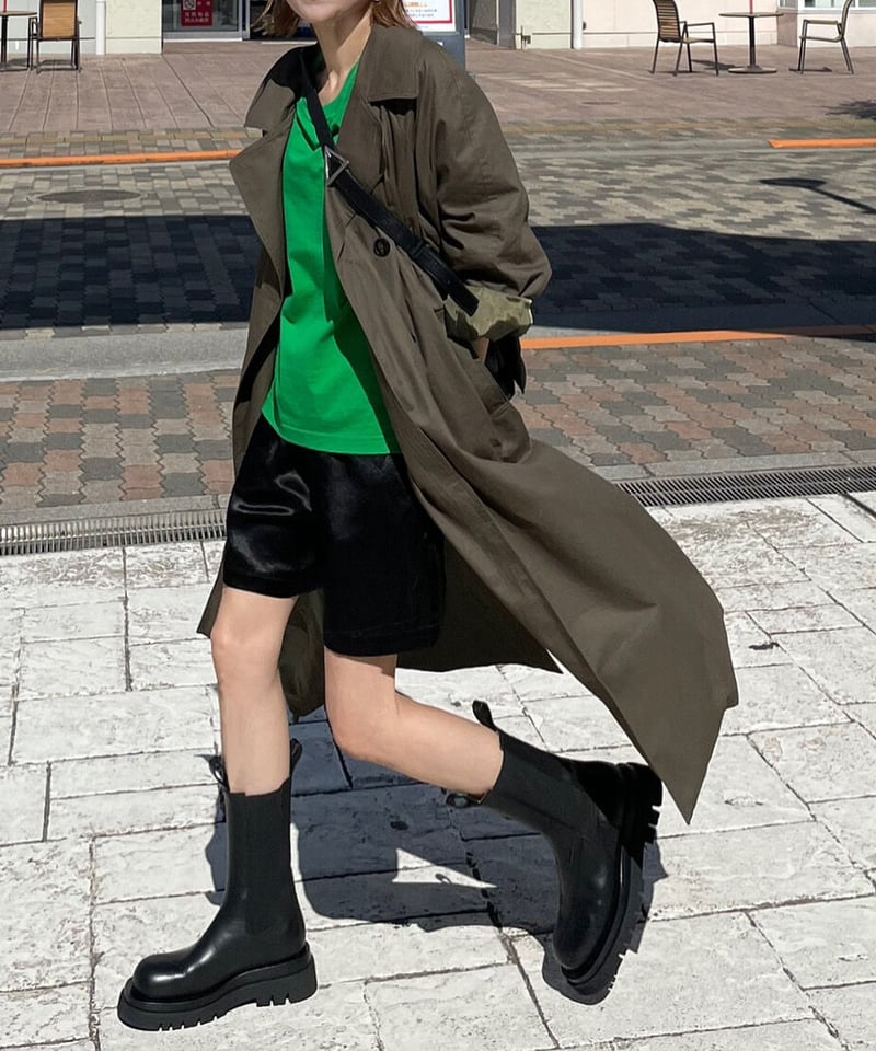 trench coat moss green (regular / long length) ...