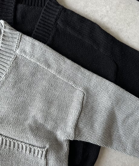 knit cardigan(gray/black)