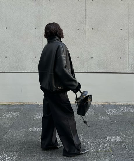 leather shearing jacket