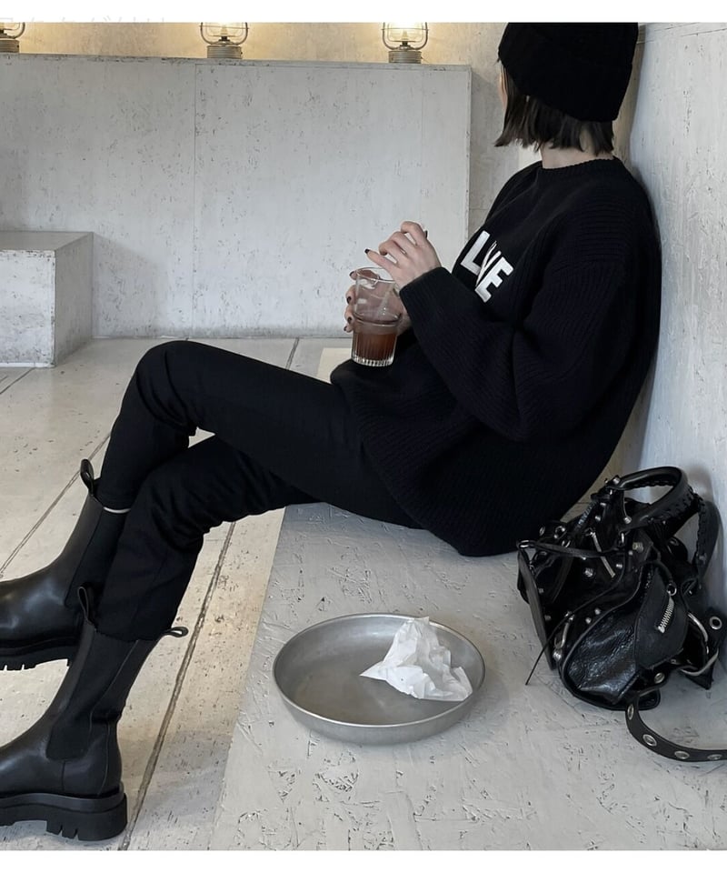 cotton slim pants (black) | ok.soon cotton slim pants (black) | ok.soon