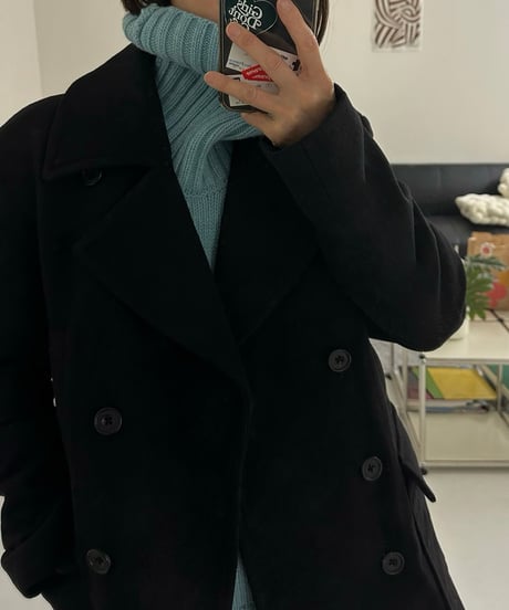 pea coat black