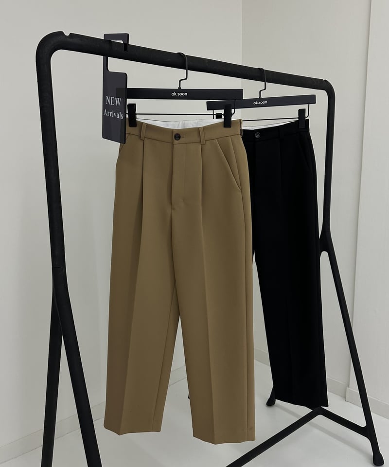 tailored slacks(black/camel) | ok.soon