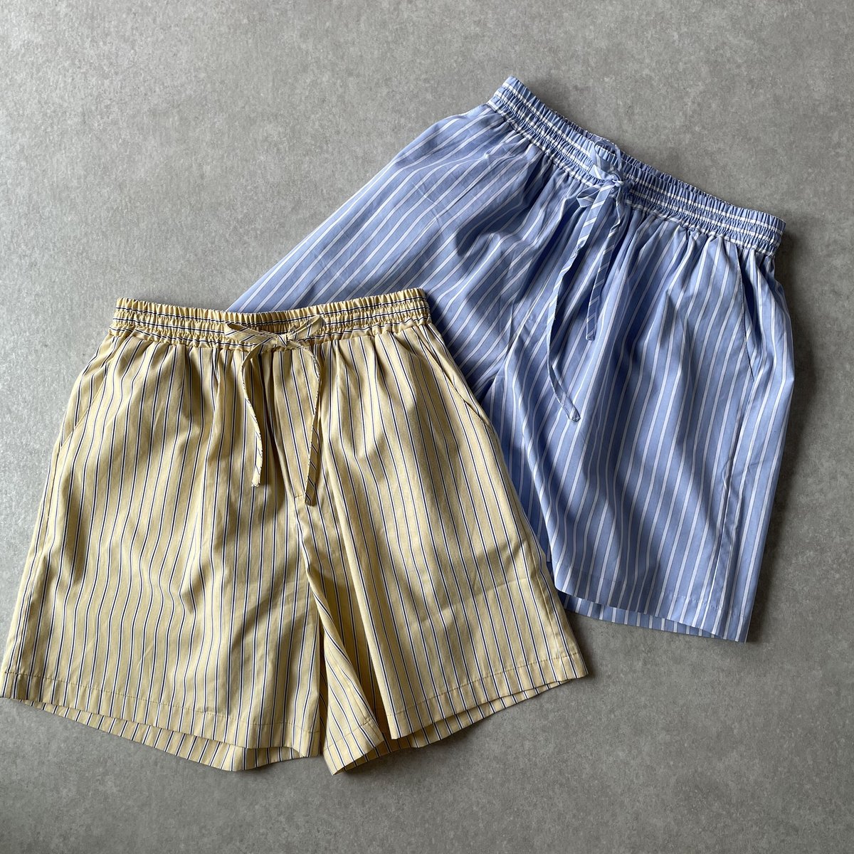 mulch stripe half pants (yellow/blue) | ok.soon