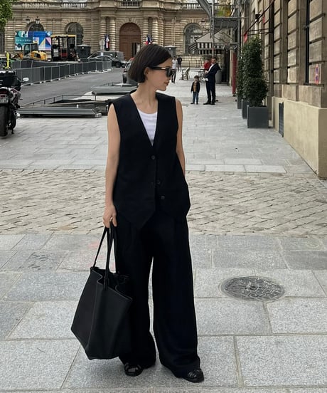 cotton linen vest & slacks