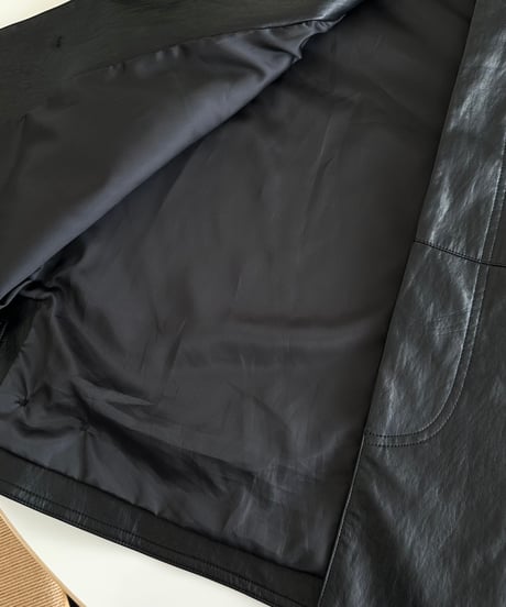 faux leather half coat