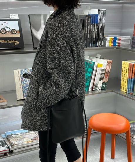 wool tweed half coat