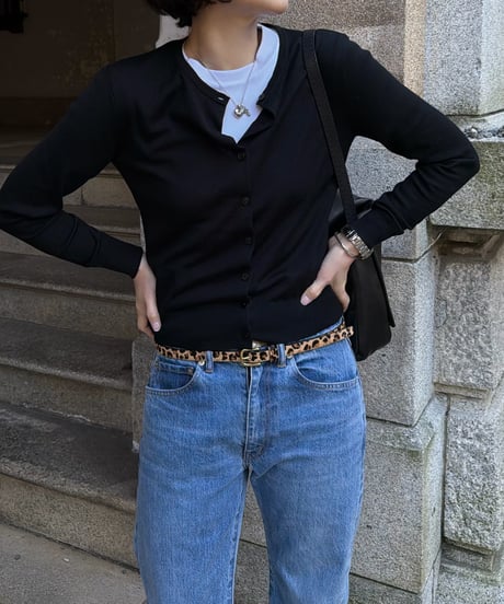 merino wool crew neck cardigan
