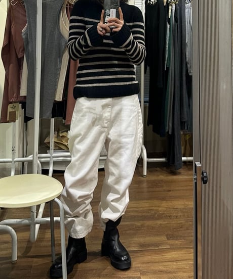 ok.soon×piccadilly cotton white painter pants
