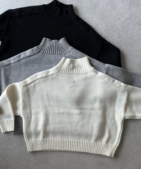 high neck knit(gray/black/offwhite)