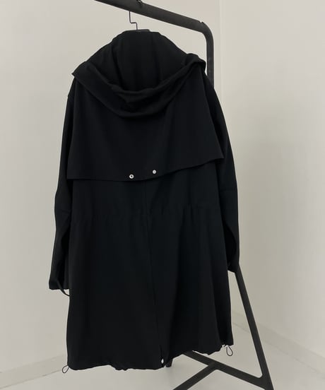 cotton hood coat (black)
