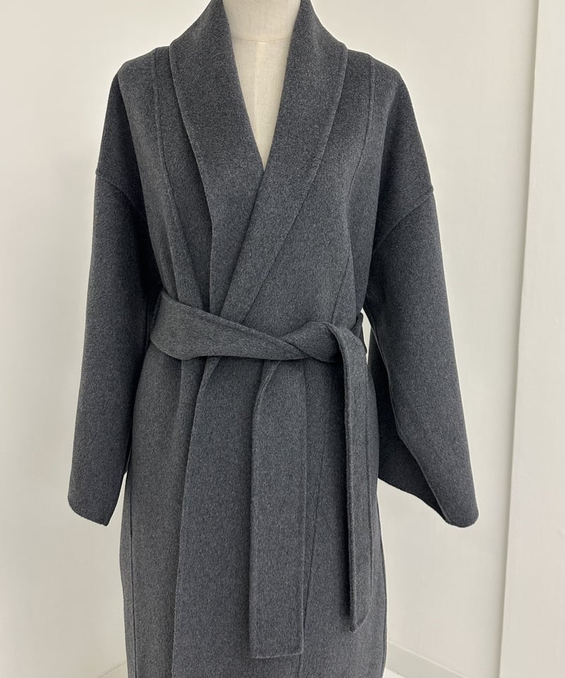 ウールブレンドガウンコート　グレー AROUND FLAVA コート ジャケット wool oversized gown coat