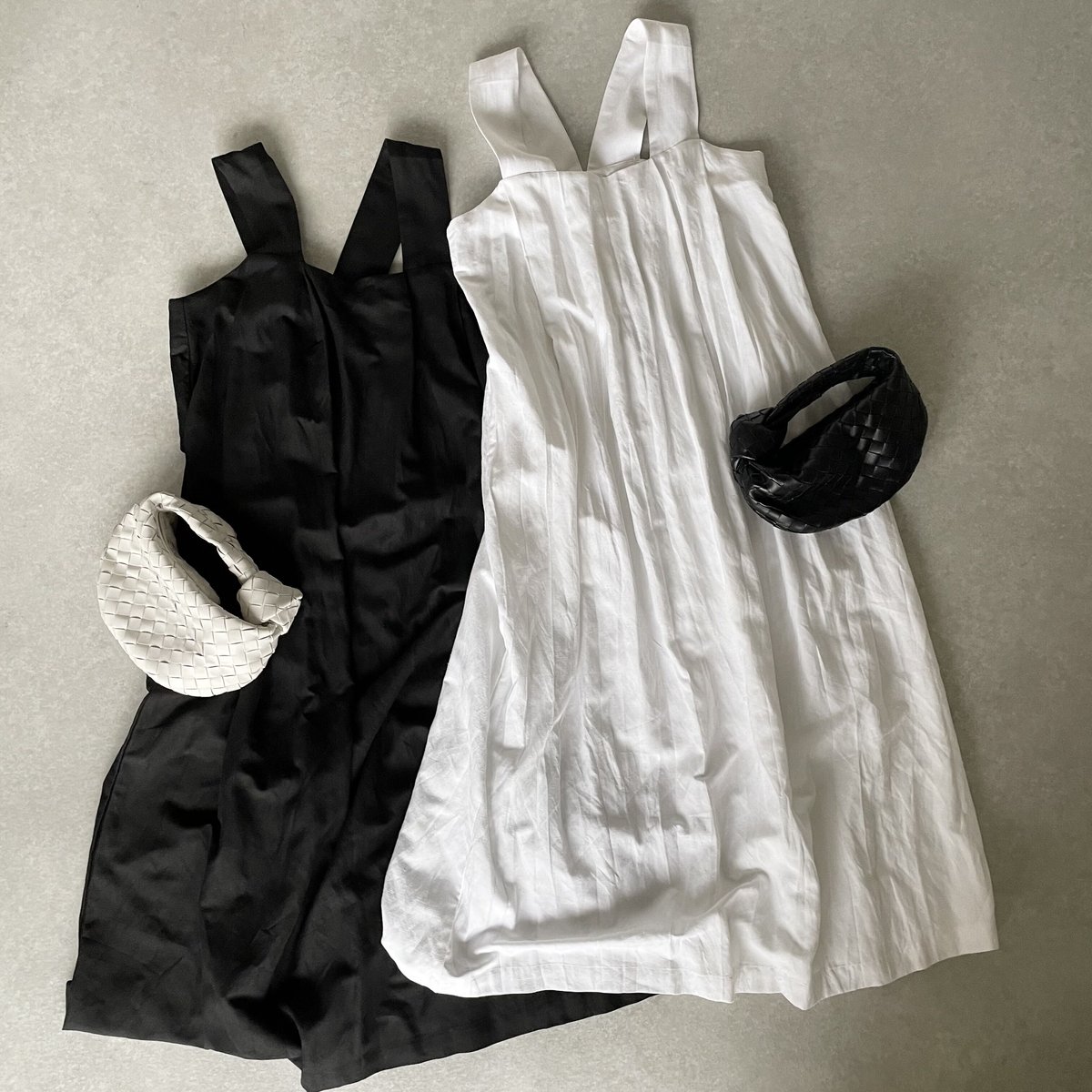 リネンロングワンピースwhite,black | ok.soon