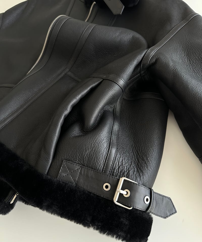 leather shearing jacket | ok.soon