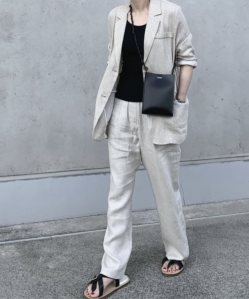 linen herringbone pants ecru | ok.soon