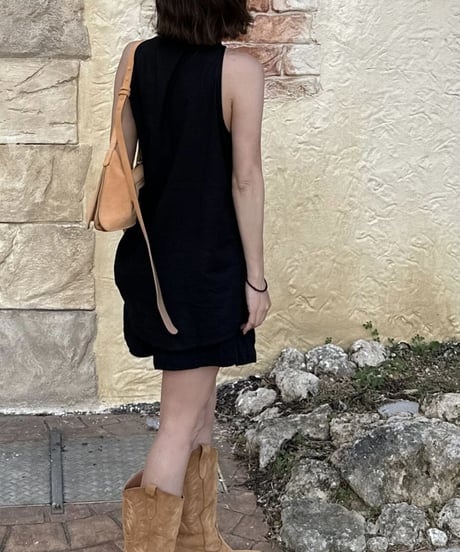 linen blend sleeveless shirt