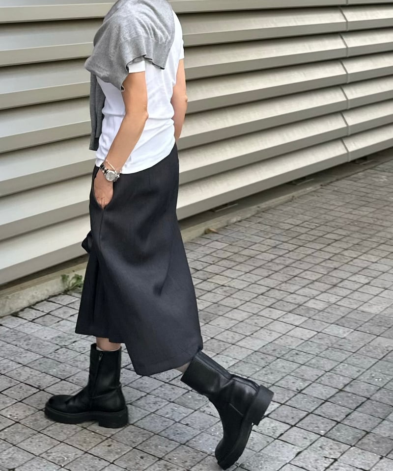 スカート ok.soon box pleats skirt gray box pleats skirt gray | ok.soon