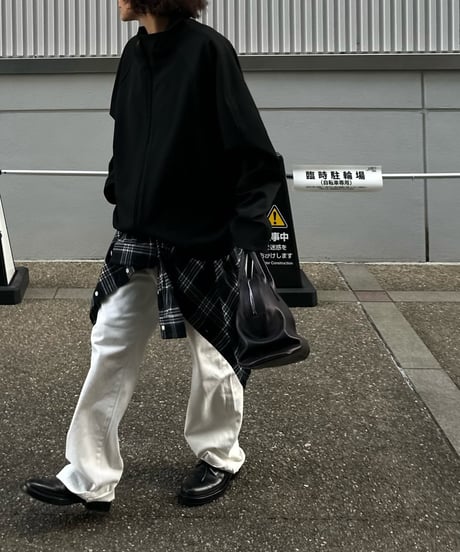 stand collar zip up blouson
