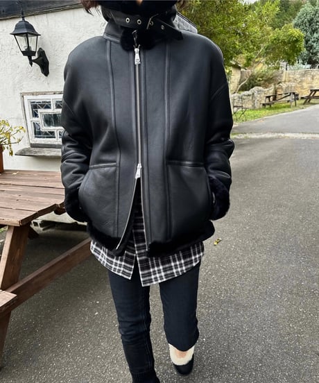 leather shearing jacket