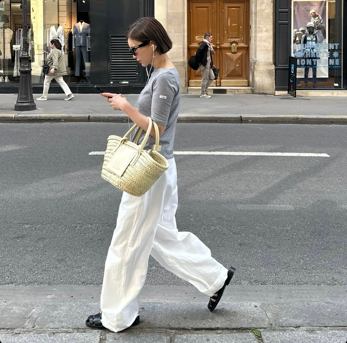 drawstring cotton pants white | ok.soon 