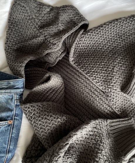 long knit  cardigan gray