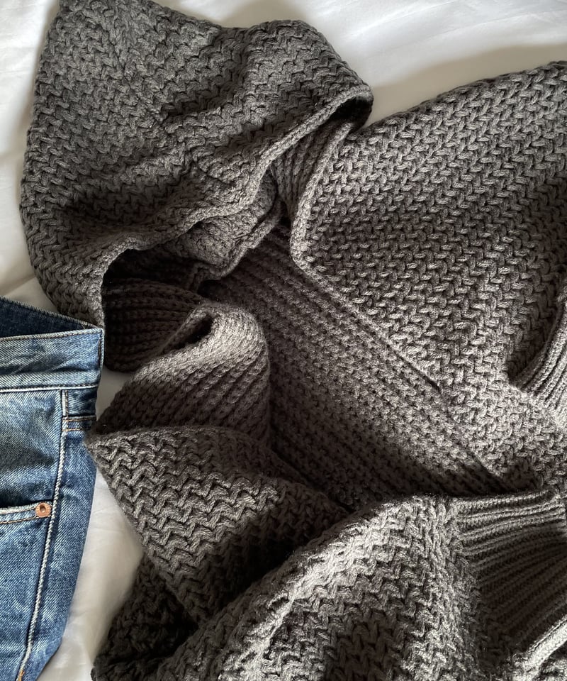 long knit cardigan gray | ok.soon