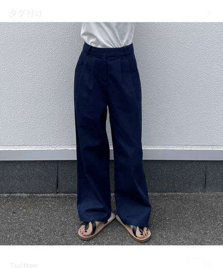 wide tuck pants (navy)
