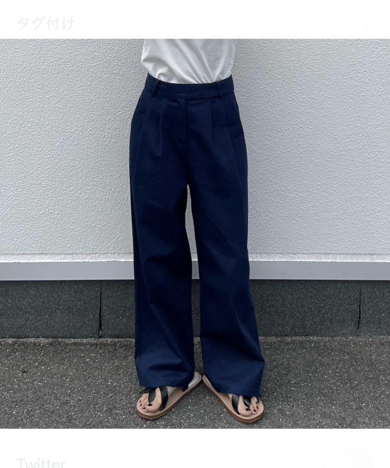 KHOKI　\"Wide-leg cropped pants 　col.Navy KHOKI Wide-leg cropped pants col.Navy