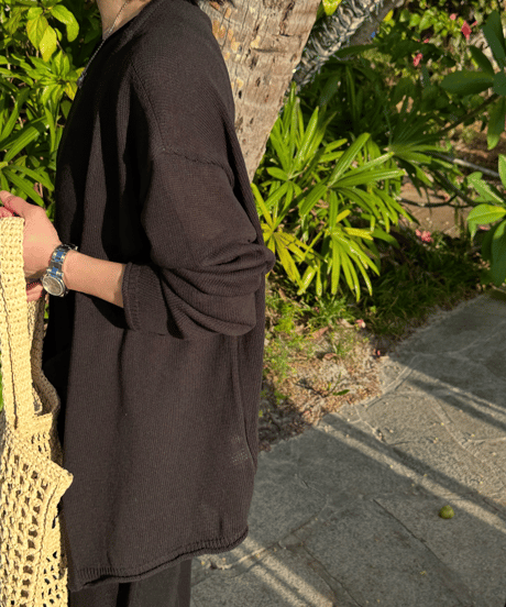 relax series linen blend cardigan & sleeveless knit