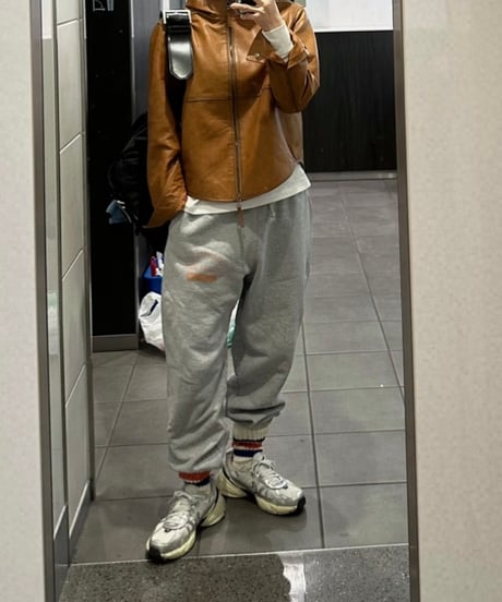 hooded leather blouson(camel)