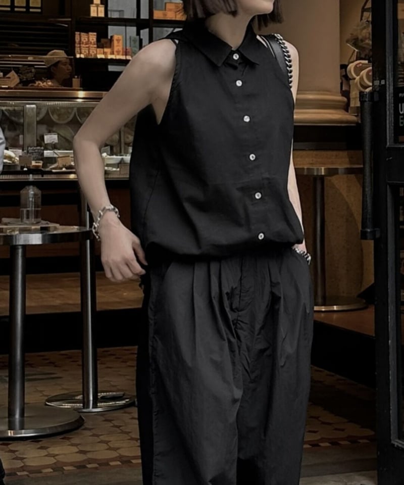 linen blend sleeveless shirt | ok.soon