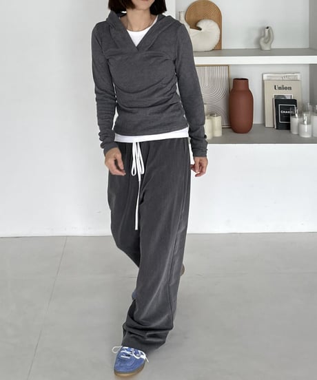 open collar hoodie tops