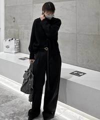 high neck knit(gray/black/offwhite)